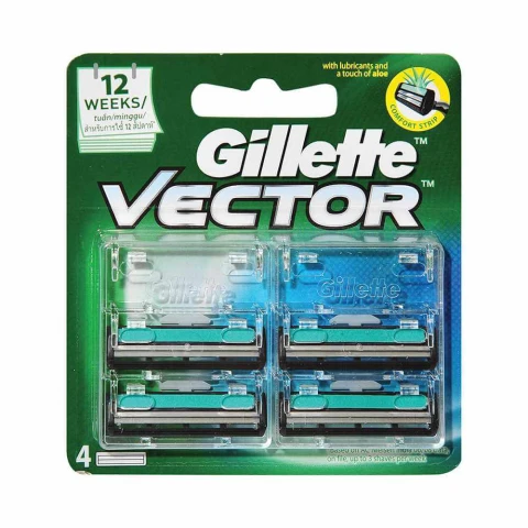 Dao cao râu Gillette Vector xanh + 4 lưỡi  