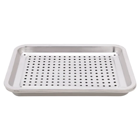 Khay 2 lớp  inox  36x27cm 