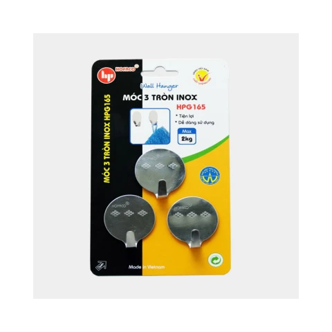 Móc dán tường 3 tròn inox Hofaco G165 Hofaco   G165