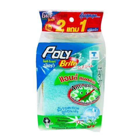 Miếng rửa chén bọc lưới bạc Poly-Brite     411-0