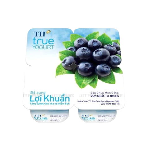 Sữa chua men sống TH True Yogurt việt quất vỉ 4*100gr