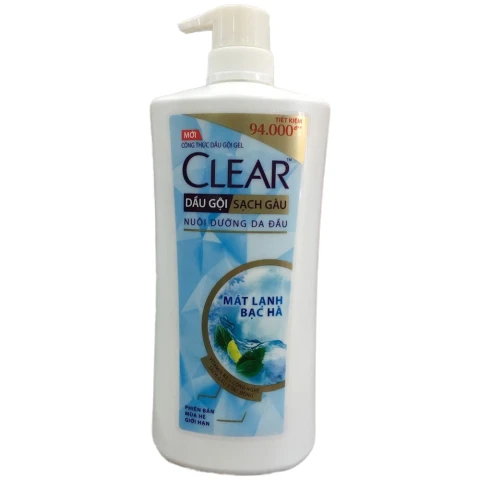 Dầu gội Clear mát lạnh bạc hà 630g/8 chai
