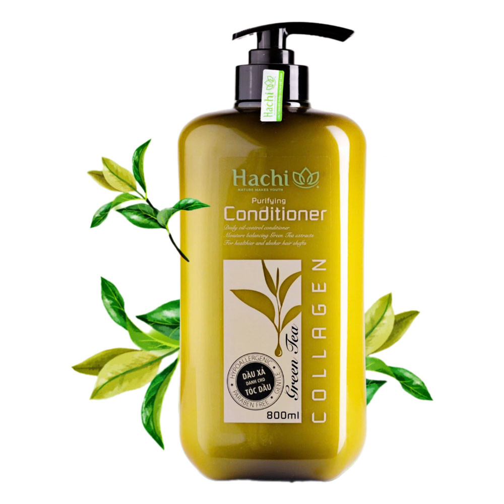 Dầu xả  Hachi trà xanh dành cho tóc dầu 800ml