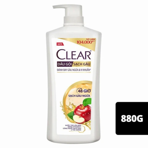 Dầu gội  Clear táo 48 giờ sạch gàu ngứa  880g