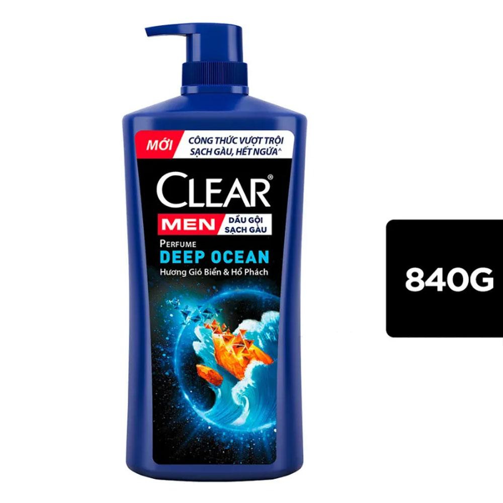 Dầu gội  Clear men hương nước hoa biển & hổ phách 840g