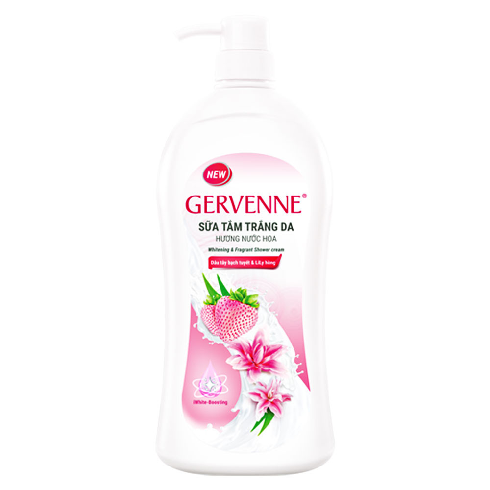Sữa tắm Gervenne  sữa dê  trắng da Lily hồng 900g
