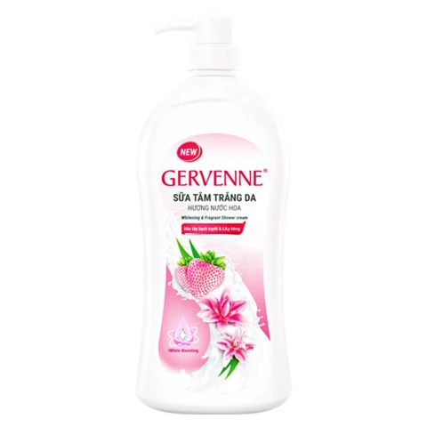 Sữa tắm Gervenne  sữa dê  trắng da Lily hồng 900g