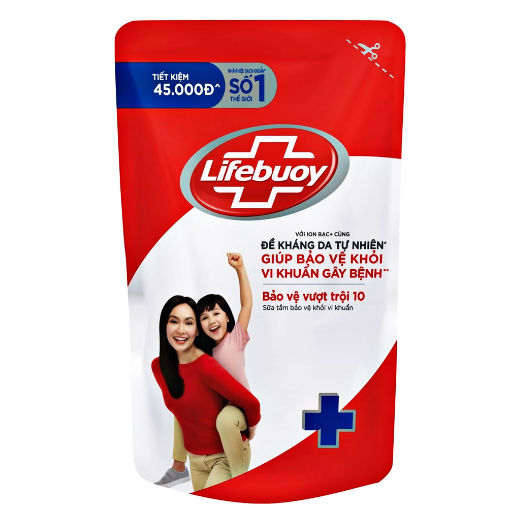 Sữa tắm Lifebuoy  dưỡng ẩm chăm sóc da 800g/12 túi