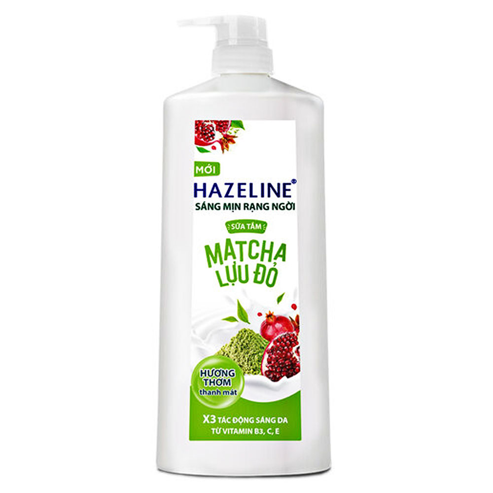Sữa tắm Hazeline Matcha Lựu Đỏ/hoa nhài chai 1Kg/12