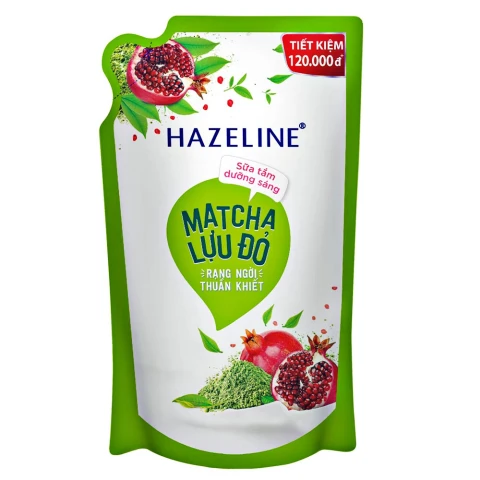 Sữa tắm Hazeline Matcha Lựu Đỏ/hoa nhài túi 900g/12