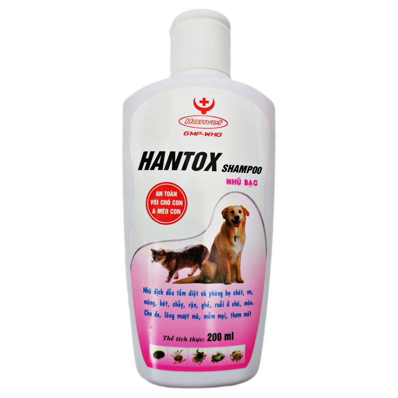 Sữa tắm Hantox chó mèo màu hồng 200ml