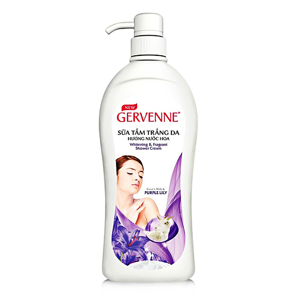 Sữa tắm Gervenne sữa dê Lily tím  900g