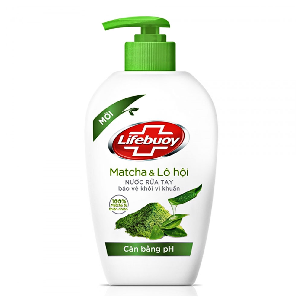 Nước rửa tay Lifebuoy matcha và nha đam chai   450g