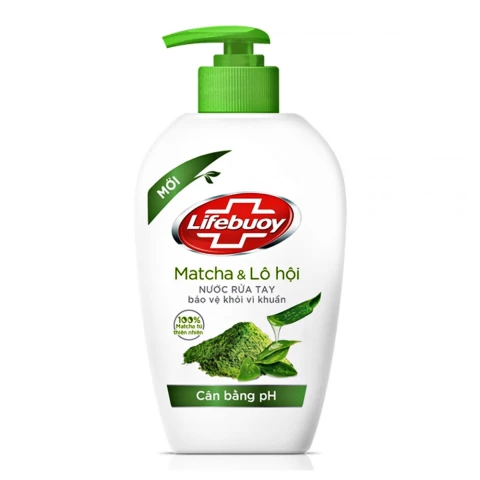 Nước rửa tay Lifebuoy matcha và nha đam chai   450g