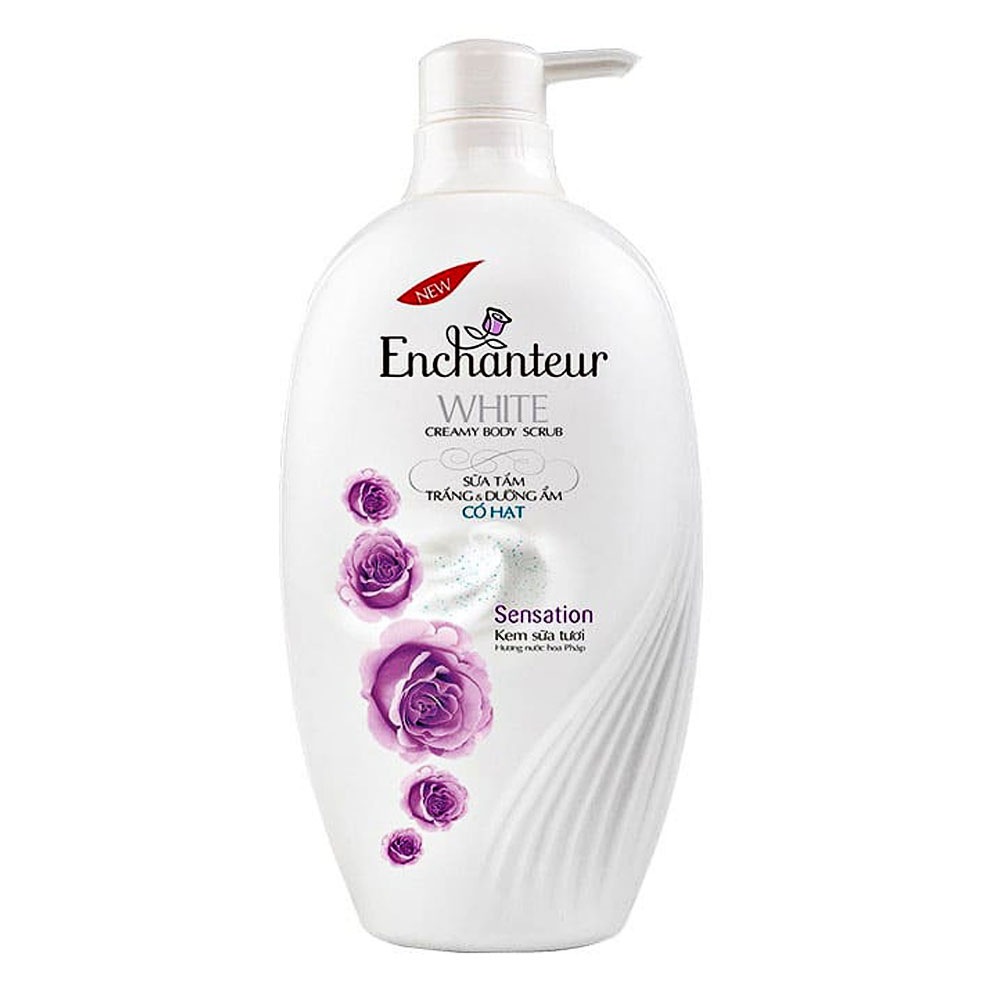Sữa tắm Enchantuer  White có hạt hoa tím  650g
