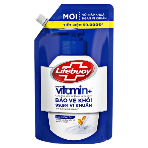 Nước rửa tay Lifebuoy sữa dưỡng ẩm túi  1L