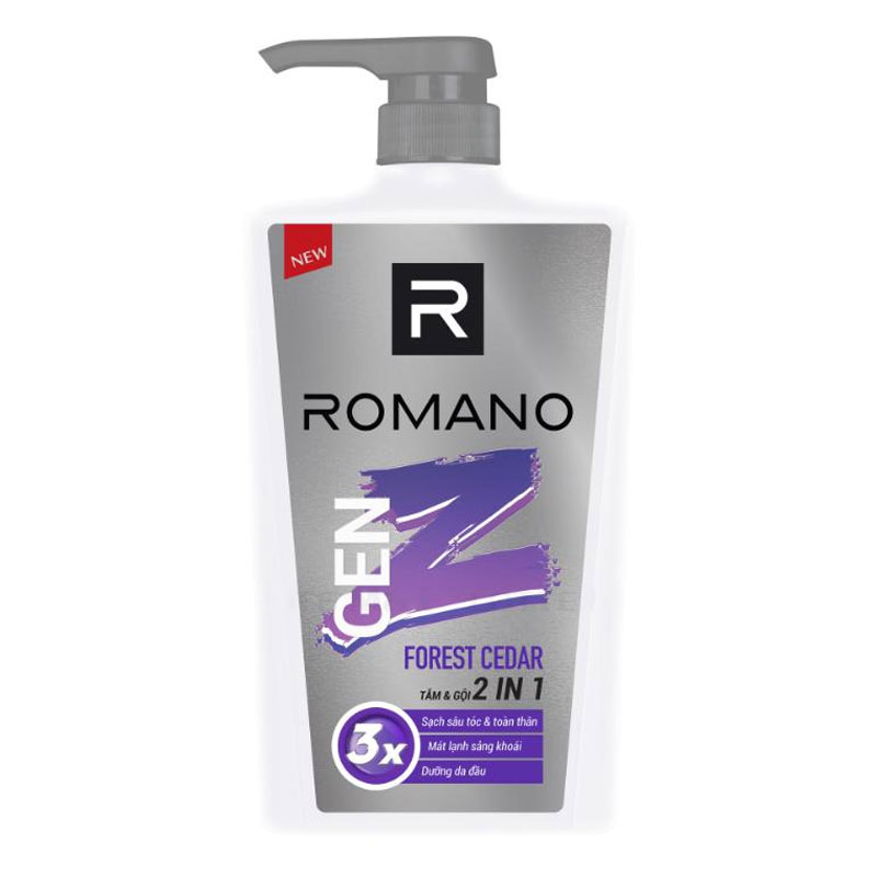 Tắm gội  Romano Gen Z 3x Forest cedar  610g