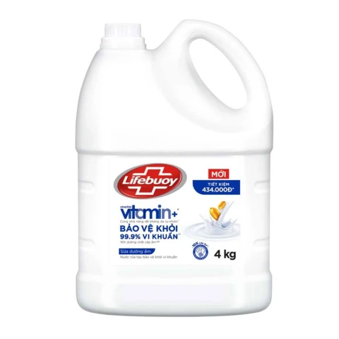 Nước rửa tay Lifebuoy sữa dưỡng ẩm can 4kg