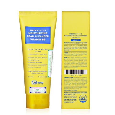 Sữa rửa mặt Benew  White Moisturizing Foam Cleanser Vitamin B5 150ml