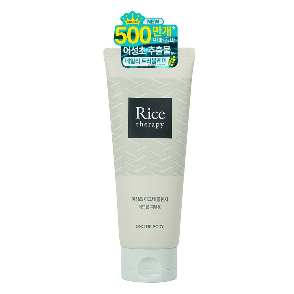 Sữa rửa mặt On The body  Rice therapy Heartleaf Acne Cleanser cho da mụn  150g