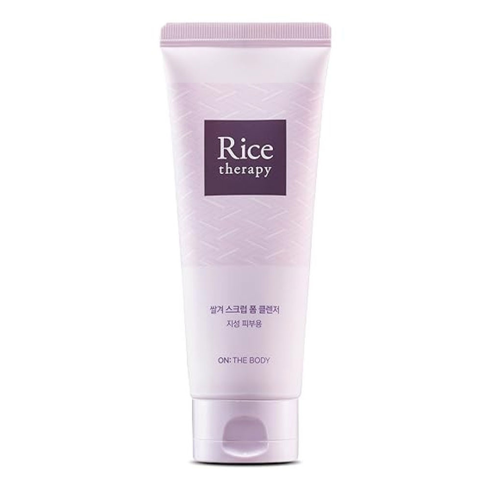 Sữa rửa mặt On The body  Rice therapy Rice Bran Scrub Foam Cleanser cho da dầu  150g