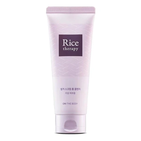 Sữa rửa mặt On The body  Rice therapy Rice Bran Scrub Foam Cleanser cho da dầu  150g