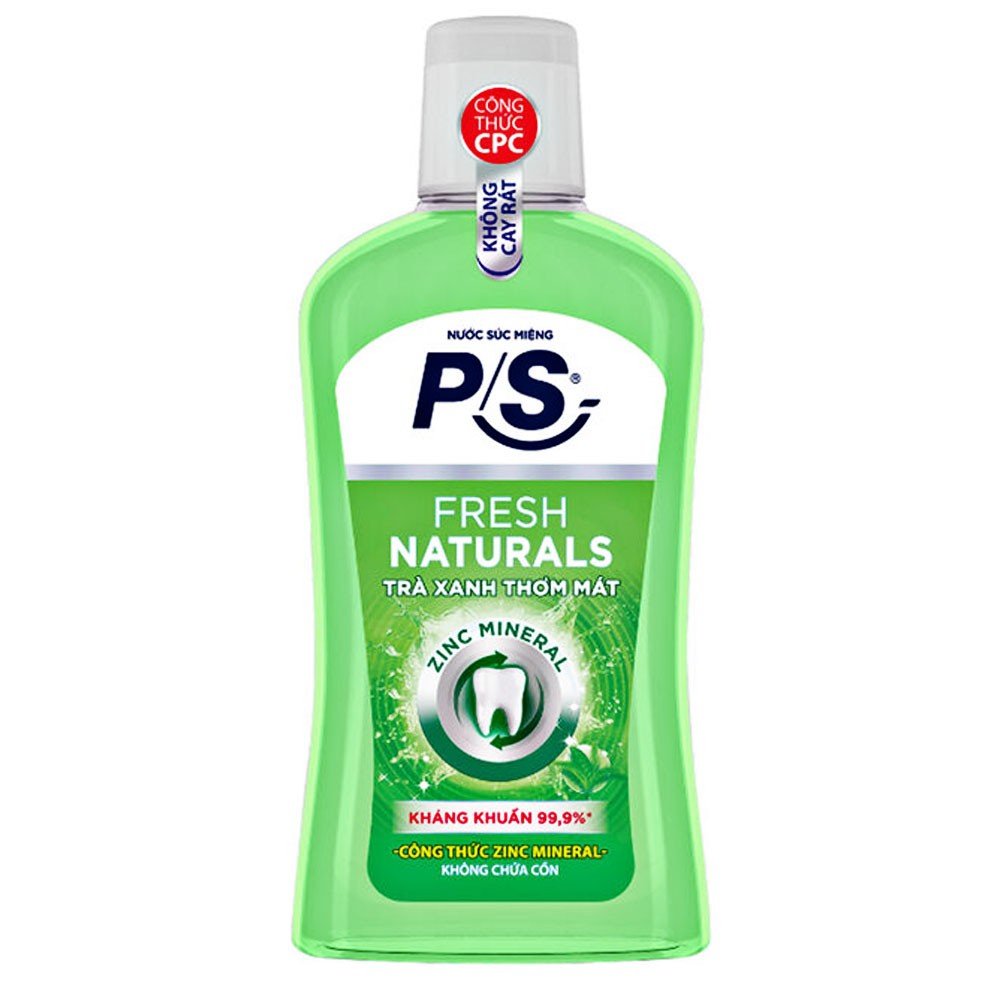 Nước súc miệng  PS  FRESH NATURALS trà xanh 500ml