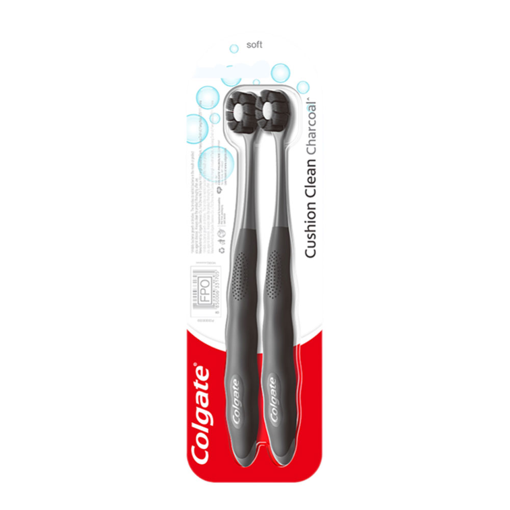 Bàn chải đánh răng Colgate Cushion Clean charcoal bộ đôi