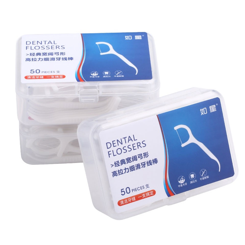 Tăm chỉ nhựa hiệu K188 FLOSS PICK  (50 chiếc / Hộp )