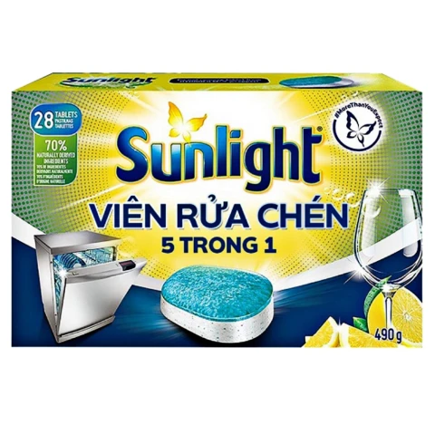 Viên rửa bát Sunlight   5 in 1 -28 viên  17.5g