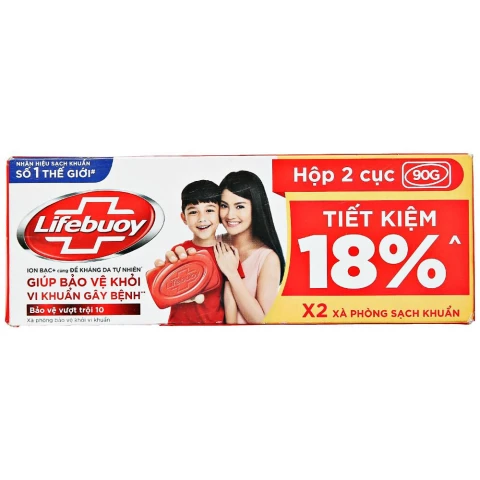 Xà bông Lifebuoy  bảo vệ vượt trội lốc 2 90g