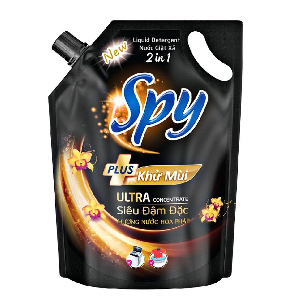Nước giặt Spy  deep clean plus đen vàng túi  2.4L