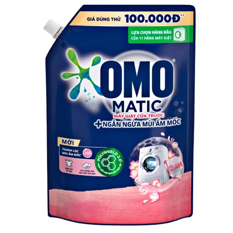Nước giặt Omo cửa trước ngăn ngừa mùi ẩm mốc  1.8kg