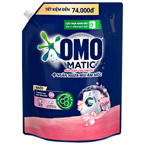 Nước giặt Omo cửa trước ngăn ngừa mùi ẩm mốc túi  3.6kg