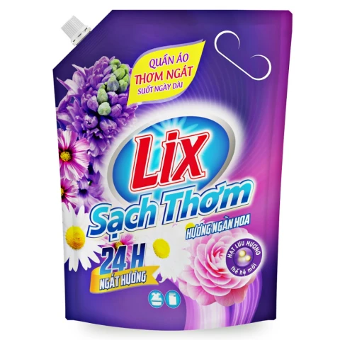 Nước giặt Lix sạch thơm ngàn hoa túi  2.6kg