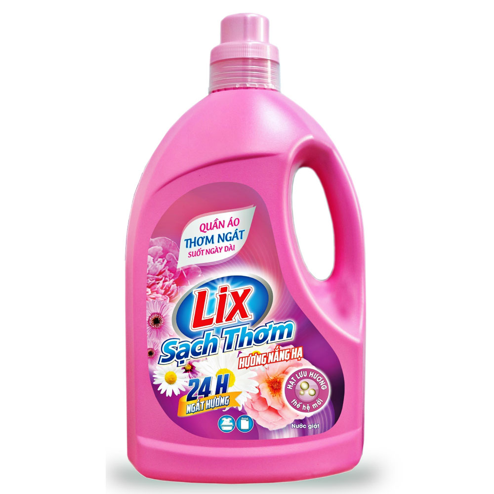 Nước giặt Lix sạch thơm hương nắng hạ can  3.3kg