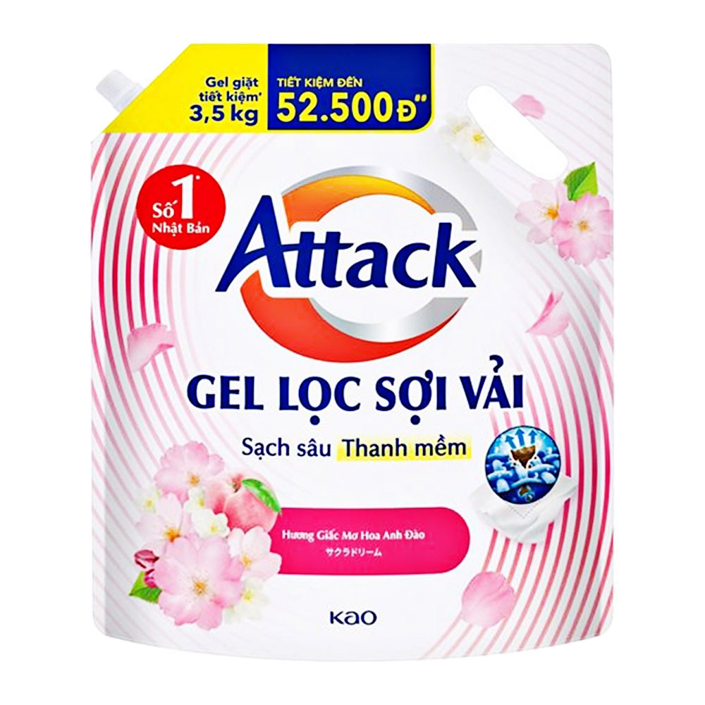 Nước giặt Attack  Giấc Mơ Hoa Anh Đào Túi 3.5kg