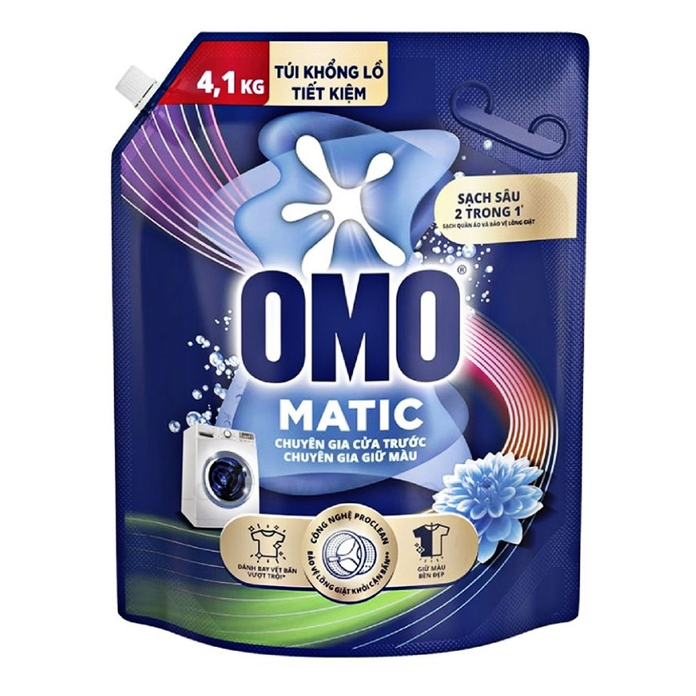 Nước giặt Omo giữ màu bền đẹp cửa trước  túi 3.8kg/4