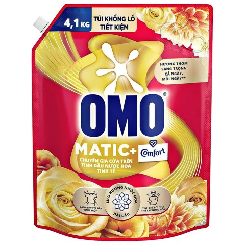 Nước giặt OMO  Cửa Trên Tinh Dầu N.Hoa Tinh Tế 3.8kg/4 túi