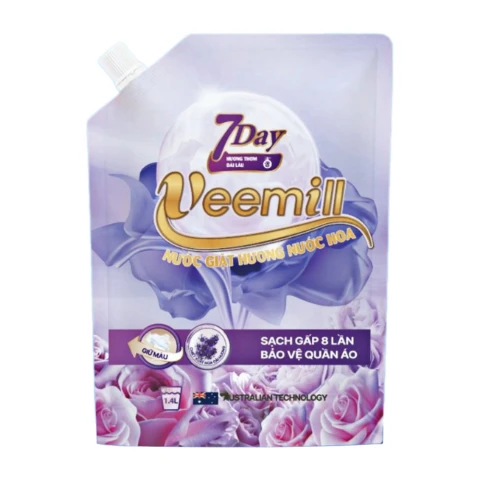 Nước giặt Veemill  hương nước hoa chiết xuất  hoa hồng 1.4L