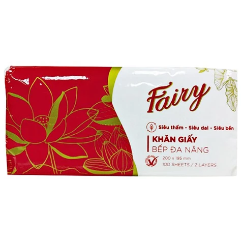 Giấy lau tay, bếp đa năng Fairy cà rốt (10 tờ /gói x36 gói /T )