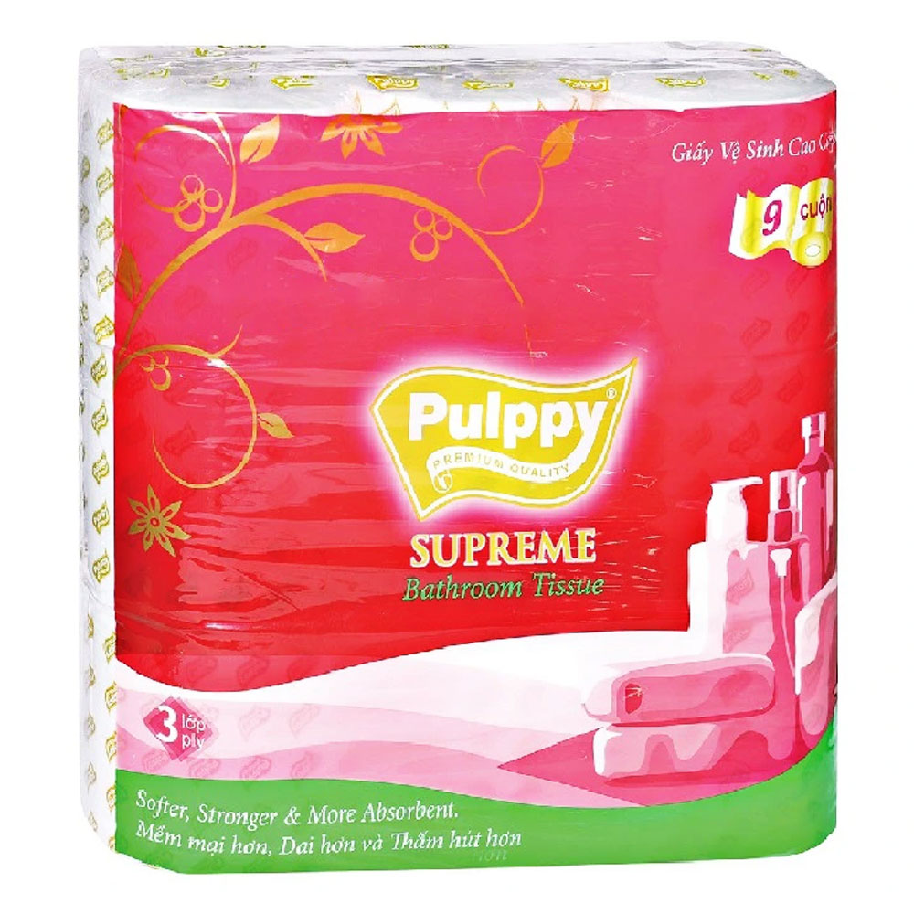 Giấy vệ sinh Puppy lụa 3 lớp  9 cuộn