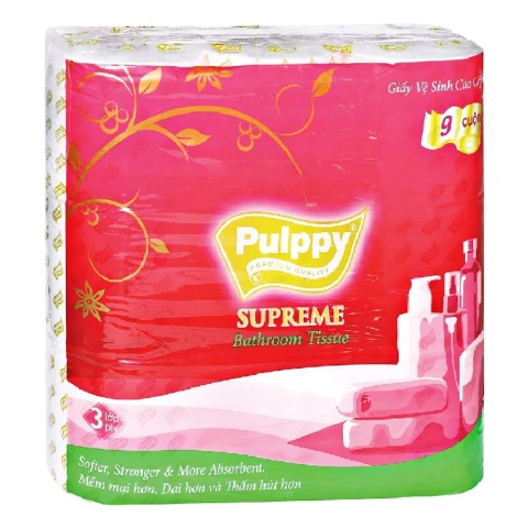 Giấy vệ sinh Puppy lụa 3 lớp  9 cuộn