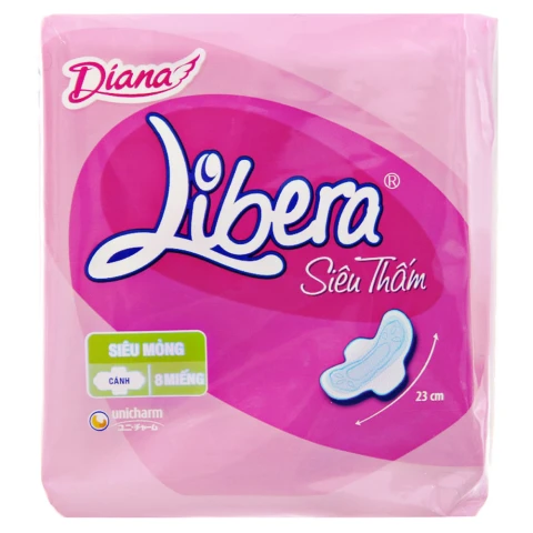 Băng vệ sinhLibera siêu thấm siêu mỏng cánh   8 miếng