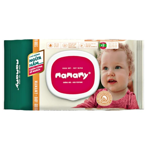 Khăn ướt  Mamamy không mùi  100 tờ 