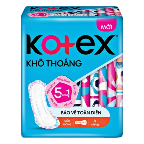 Băng vệ sinhKotexStyle khô thoáng siêu mỏng không cánh 8 miếng 