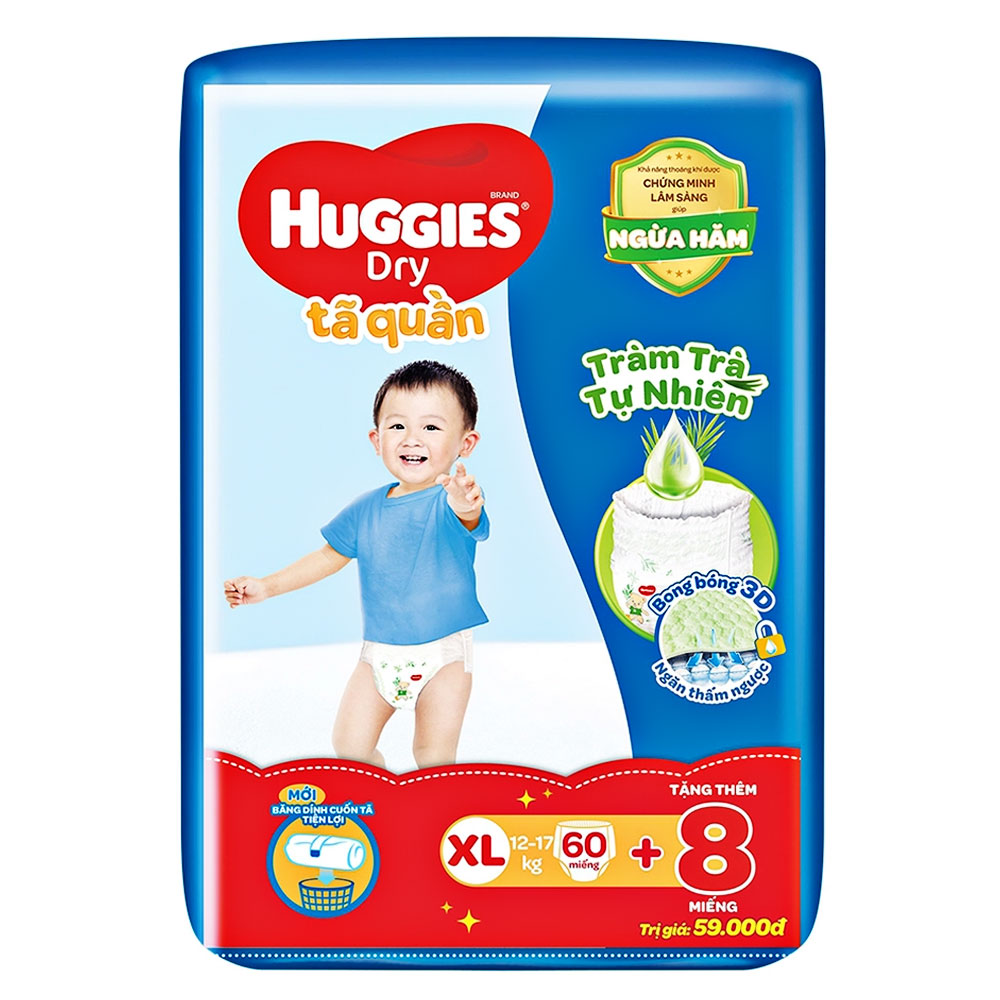 Tã bỉm quần  Huggies dry XL60