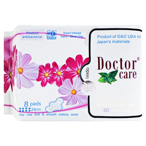 Băng vệ sinh Doctor care thảo dược bạc hà siêu mỏng cánh  8 miếng