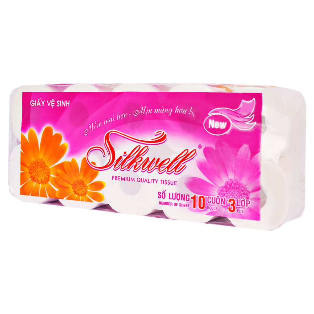 Giấy vệ sinh Silkwell Trung Thành  tím  10 cuộn 