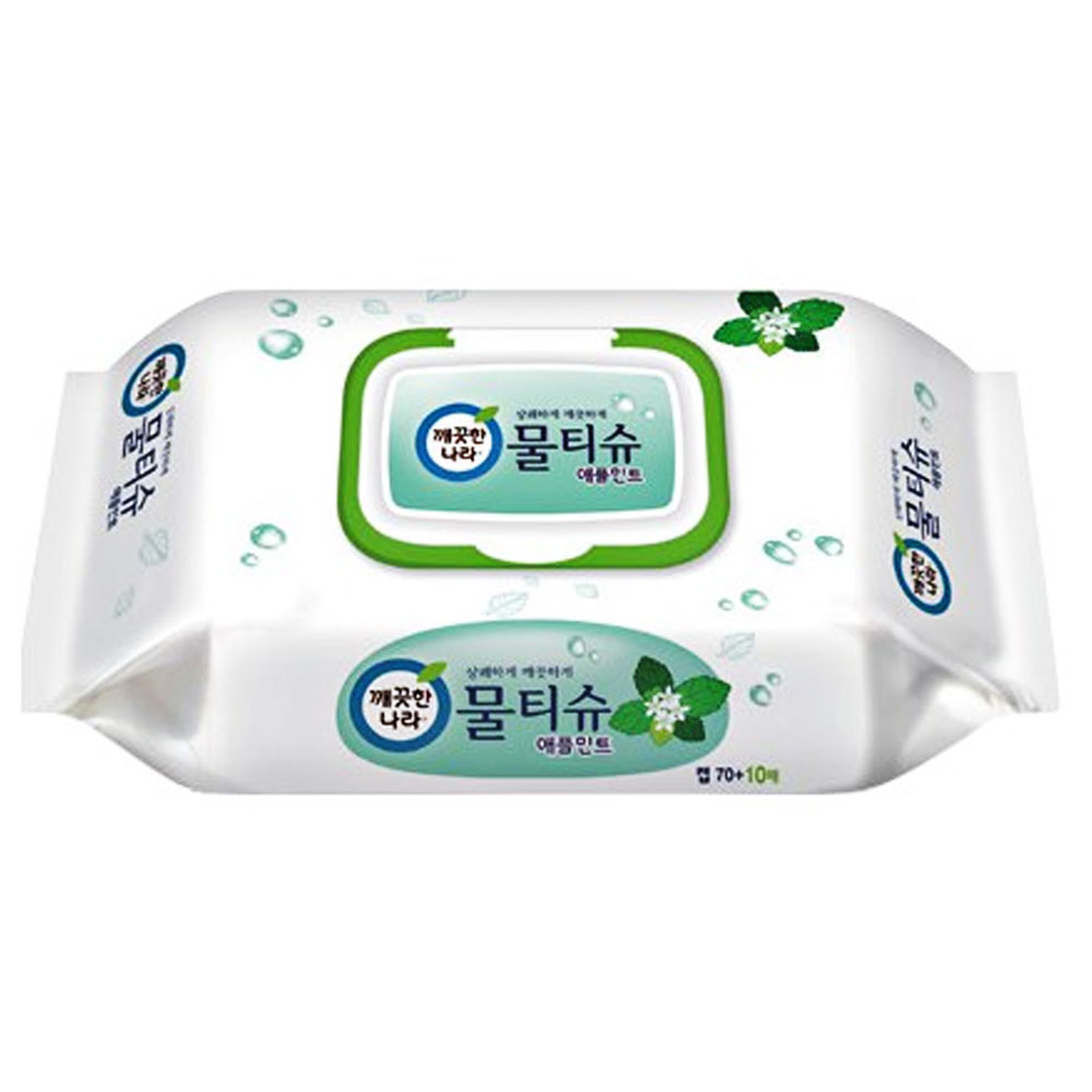 Khăn ướt   Kleannara hương táo , bạc hà có nắp  70+ 10